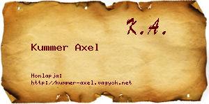 Kummer Axel névjegykártya