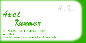 axel kummer business card